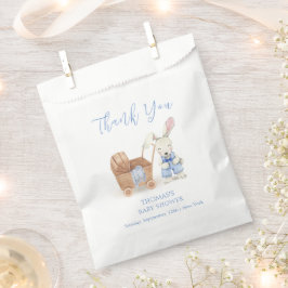 Minimalistisch Boho Stroller Rabbit Boy Babydusche Geschenktütchen