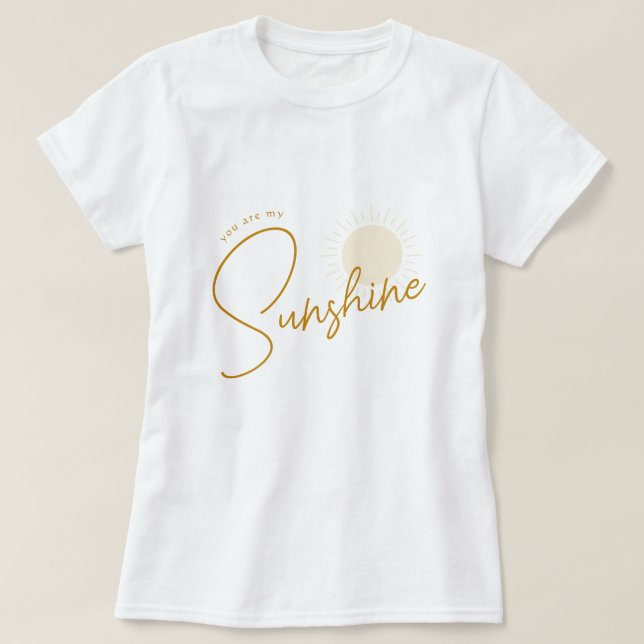 Minimalistisch Boho Sunshine Baby Dusche Mama T -  T-Shirt (Design vorne)