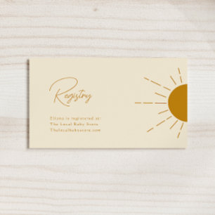 Minimalistisch Boho Sunshine Baby Registry Begleitkarte