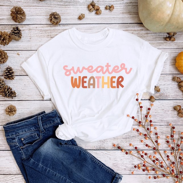 Minimalistisch Boho Sweater Weather T - Shirt (Boho Chic Sweater Weather Tee)