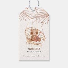 Minimalistisch Boho Teddy Bear Babydusche Geschenkanhänger