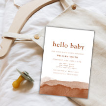 Minimalistisch Boho Terracotta Desert Boy Baby Dus