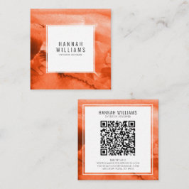 Minimalistisch Boho Terracotta Einzigartiger Qr Co Quadratische Visitenkarte
