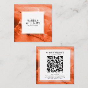 Minimalistisch Boho Terracotta Einzigartiger Qr Co Quadratische Visitenkarte