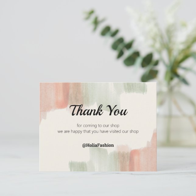 Minimalistisch Boho Vielen Dank Postcard Postkarte (Stehend Vorderseite)