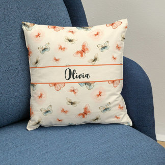 Minimalistisch Boho Wasserfarbenschmetterlinge Kissen