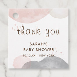 Minimalistisch Boho Watercolor Abstrakt Babydusche Geschenkanhänger