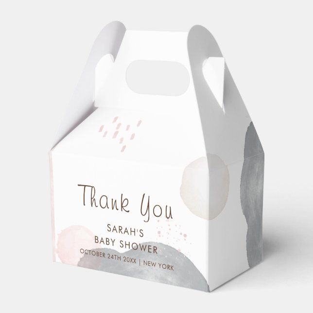 Minimalistisch Boho Watercolor Abstrakt Babydusche Geschenkschachtel (Vorderseite)