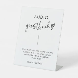 Minimalistisch Boho Wedding Audio Guestbook Signin Sockelschild