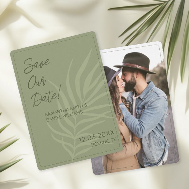 Minimalistisch Boho Wedding Foto Einladung (Boho Save the Date Cards)