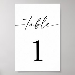 Minimalistisch Boho Wedding Tischnummern, 4x6" Poster