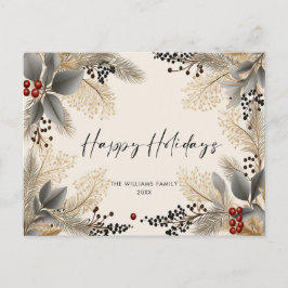 Minimalistisch Boho Weihnachtsfeiertag Postkarte