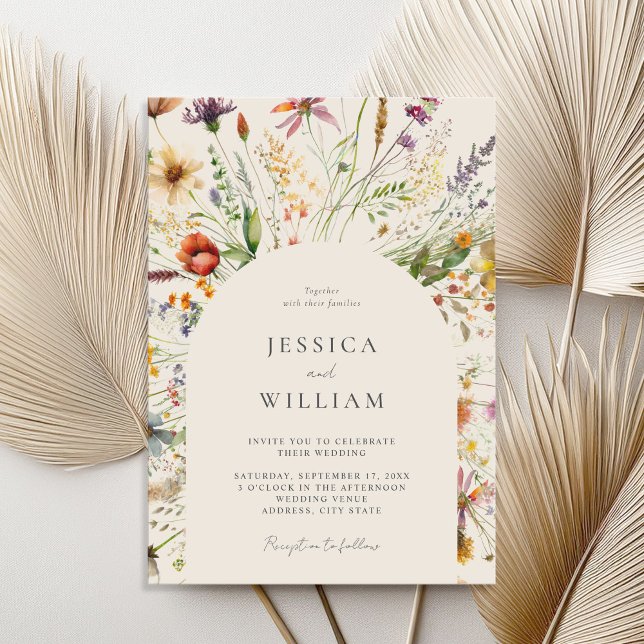 Minimalistisch Boho Wildblume Floral Wedding Einladung (Von Creator hochgeladen)