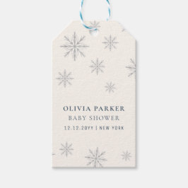 Minimalistisch Boho Winter Snowflake Babydusche Geschenkanhänger