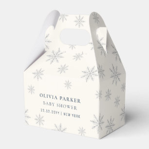Minimalistisch Boho Winter Snowflake Babydusche Geschenkschachtel