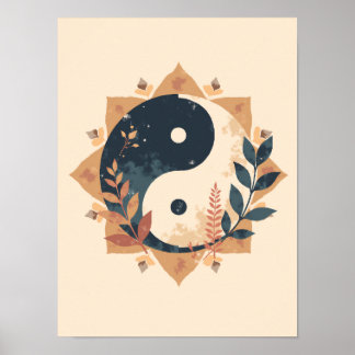 Minimalistisch Boho Yin-Yang Wall Art Poster