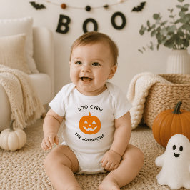 Minimalistisch Boo Crew Pumpkin - Personalisiert Baby Strampler