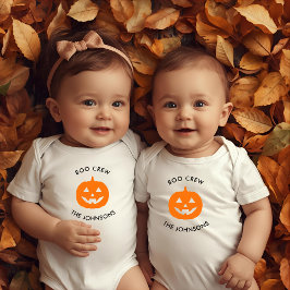 Minimalistisch Boo Crew Pumpkin - Personalisiert Baby Strampler