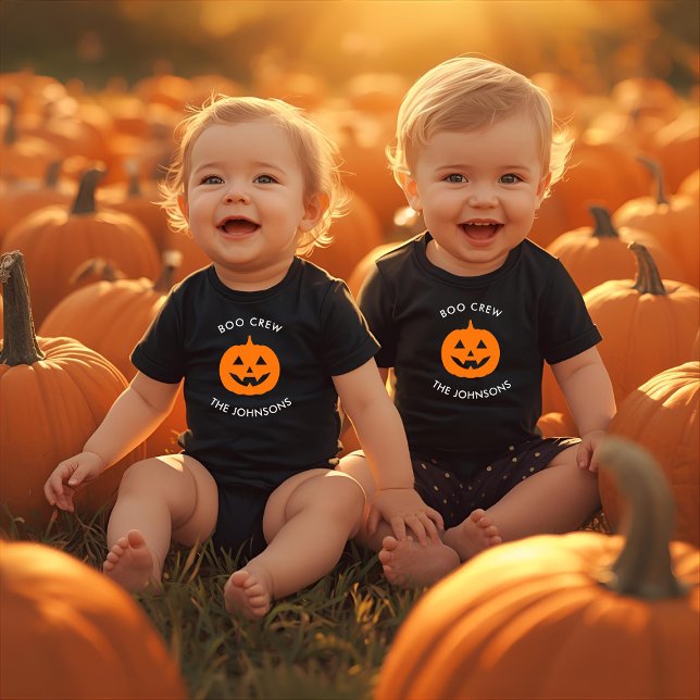 Minimalistisch Boo Crew Pumpkin - Personalisiert Baby Strampler (Von Creator hochgeladen)