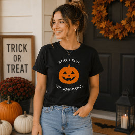 Minimalistisch Boo Crew Pumpkin - Personalisiert T-Shirt