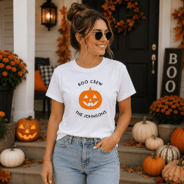 Minimalistisch Boo Crew Pumpkin - Personalisiert T-Shirt