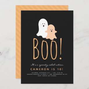 Minimalistisch Boo Niedlich Ghost Halloween Einlad Einladung