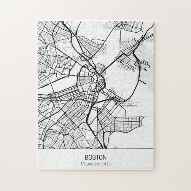 Minimalistisch Boston Massachusetts Puzzle (Vertikal)