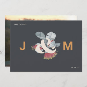 Minimalistisch Botanisch Save the Date mit Foto
