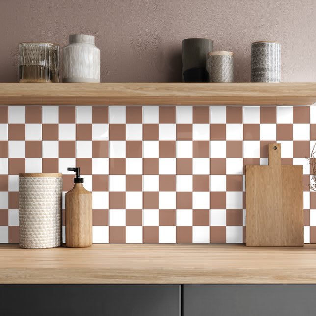 Minimalistisch-braun-weiß geometrisch fliese (Von Creator hochgeladen)