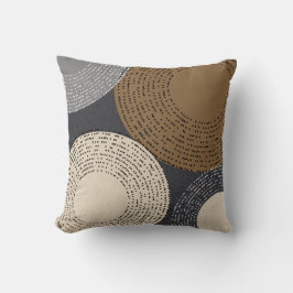Minimalistisch-braune graue Kreise Kissen