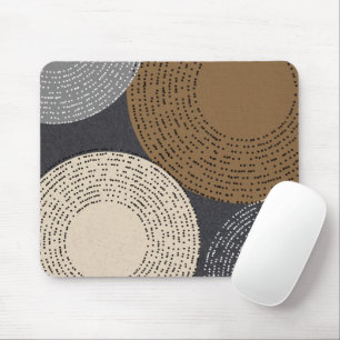 Minimalistisch-braune graue Kreise Mousepad