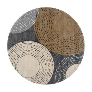 Minimalistisch-braune graue Kreise Schneidebrett