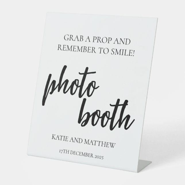 Minimalistisch Brautparty Foto Stand-Sign Sockelschild (Vorderseite)