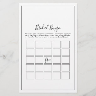 Minimalistisch Bridal Bingo Game Flyer