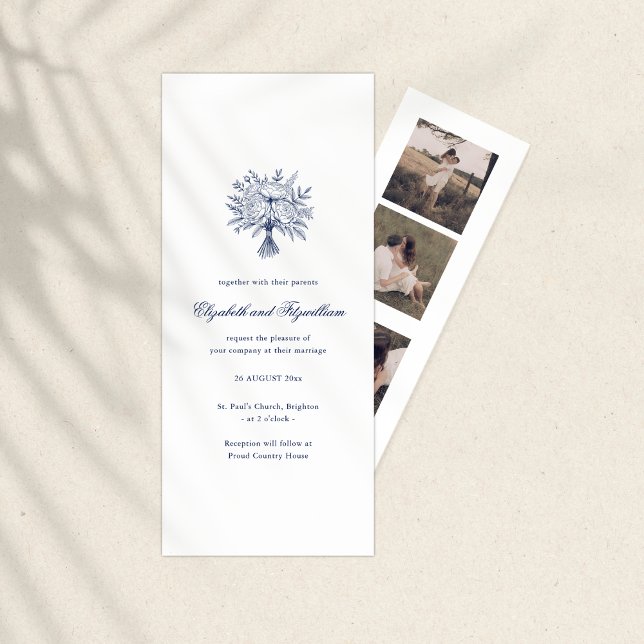 Minimalistisch Bridal Bouquet Sketch Lesezeichen H Einladung (Von Creator hochgeladen)