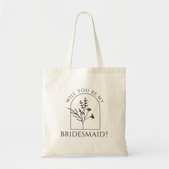 Minimalistisch Bridesmaid Vorschlag Trauzeugin Tragetasche (Vorne)