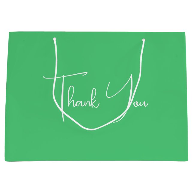 Minimalistisch Bright Emerald Green Vielen Dank Große Geschenktüte (Vorderseite)