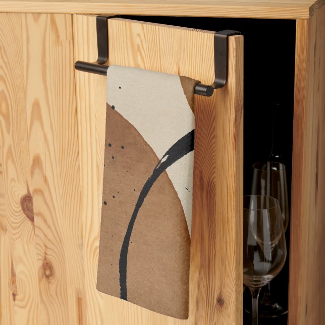 Minimalistisch Brown Abstrakt Geschirrtuch (Drittel gefaltet)