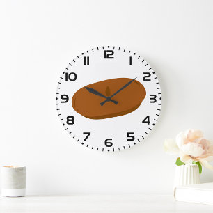 Minimalistisch Brown Beret French Hat Große Wanduhr