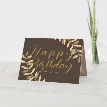 Minimalistisch Brown Birthday Card