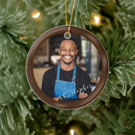 Minimalistisch Brown Foto Keramik Ornament