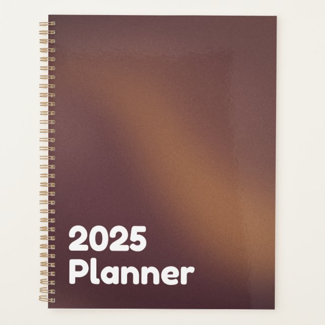 Minimalistisch Brown Gradient 2025 Planer (Vorderseite)