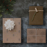 Minimalistisch Brown Kraft   Black Christmas Trift Geschenkpapier Set<br><div class="desc">Jedes von ihnen verfügt über eine andere Imitat- und Kraftdruckbasis,  eine solide,  eine Schneeflocke und ein Strichmännchen-Weihnachtsbäume mit metallischen Imitaten,  die den goldenen Spritzer umrahmen.</div>