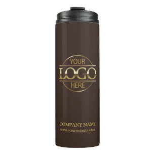 Minimalistisch-Brown-Werbefirma-Logo Thermosbecher