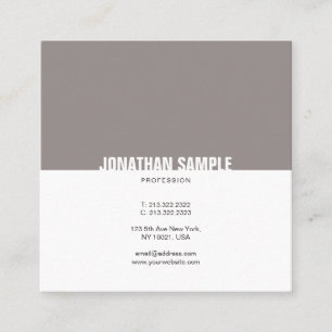 Minimalistisch Brown White Simple Elegante Schlich Quadratische Visitenkarte