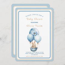 Minimalistisch Bunny Blue Watercolor Babydusche