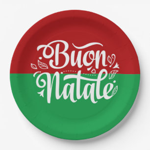 Minimalistisch Buon Natale Italienisch Frohe Weihn Pappteller
