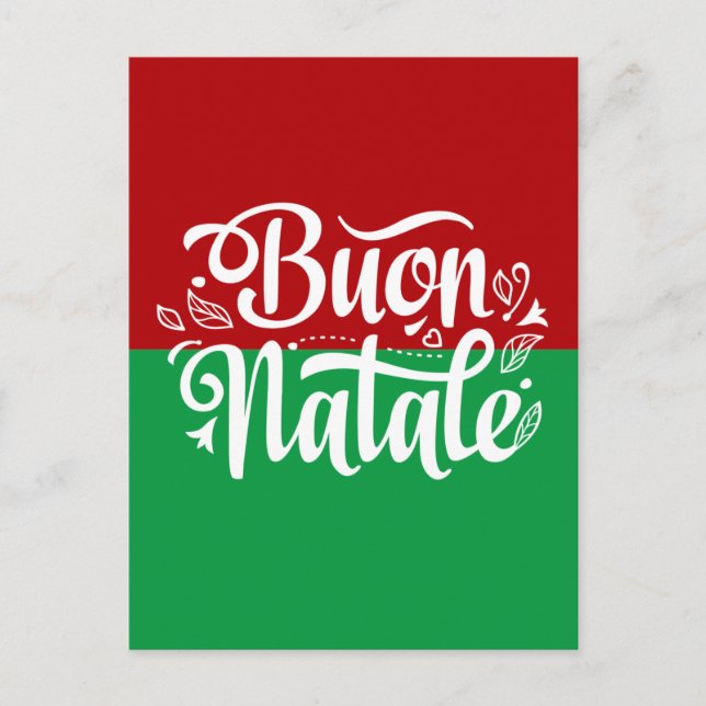 Minimalistisch Buon Natale Italienisch Frohe Weihn Postkarte (Vorderseite)