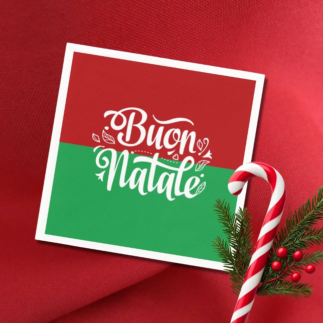 Minimalistisch Buon Natale Italienisch Frohe Weihn Serviette (Von Creator hochgeladen)