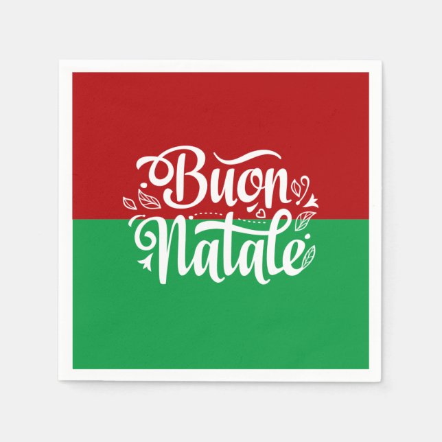 Minimalistisch Buon Natale Italienisch Frohe Weihn Serviette (Vorderseite)